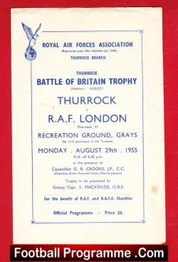 Thurrock v RAF London 1955 – Battle Of Britain Trophy Grays