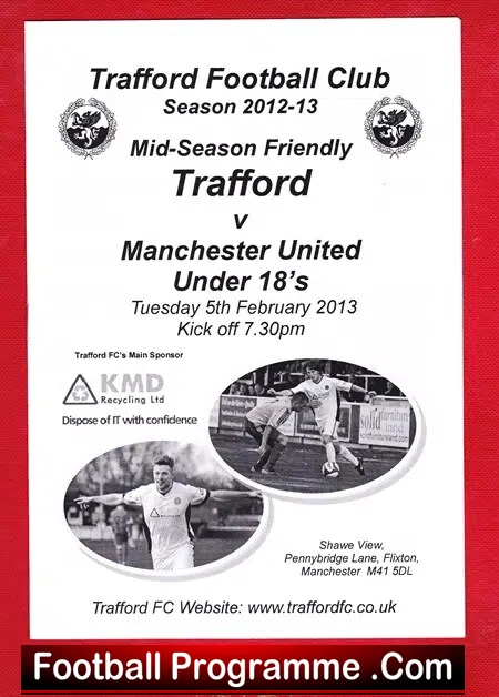 Trafford v Manchester United 2013 Youth Match Shawe View U18