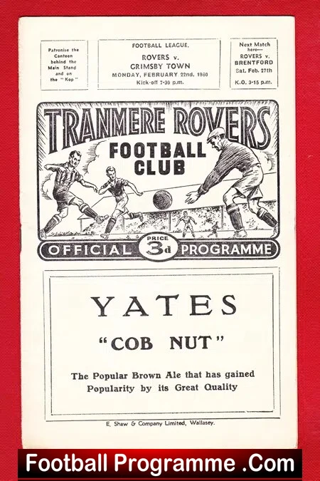 Tranmere Rovers v Grimsby Town 1960