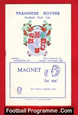 Tranmere Rovers v Manchester City 1965 – Prenton Park