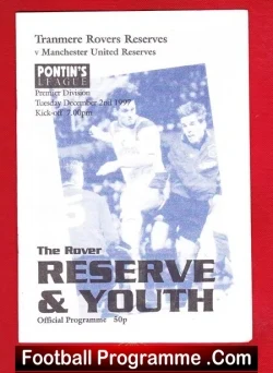 Tranmere Rovers v Manchester United 1997 – Reserves Youth Match
