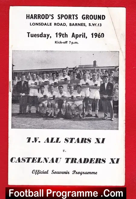 TV All Stars v Castelnau Traders 1960 – AT Barnes + CORBETT