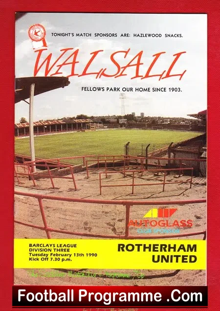 Walsall v Rotherham United 1990 – Last at Fellows Park – V1