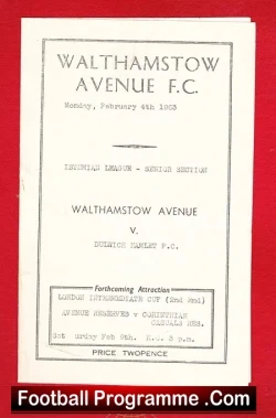 Walthamstow Avenue v Dulwich Hamlet 1963