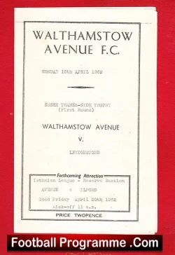 Walthamstow Avenue v Leytonstone 1962