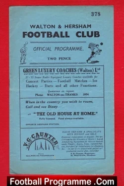Walton Hersham v Slough Town 1949