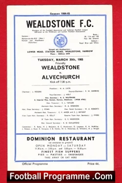 Wealdstone v Alvechurch 1965 – Friendly Match