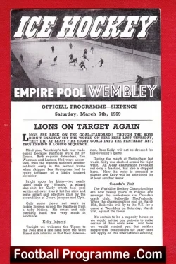 Wembley Ice Hockey v Brighton 1959