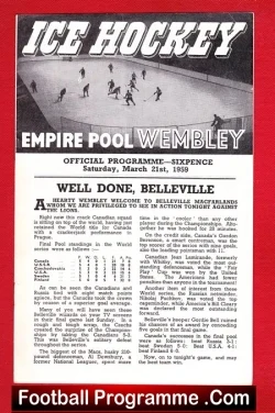 Wembley Ice Hockey v Canada 1959