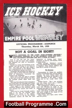 Wembley Ice Hockey v Nottingham 1959