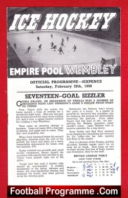 Wembley Ice Hockey v Paisley Pirates 1959