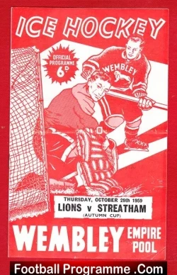 Wembley Ice Hockey v Streatham 1959 – Autumn Cup