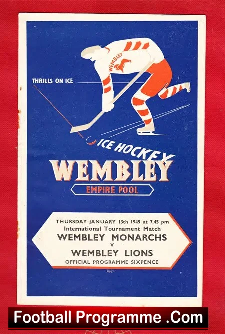 Wembley Monarchs Ice Hockey v Wembley Lions 1949