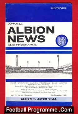 West Bromwich Albion v Aston Villa 1965