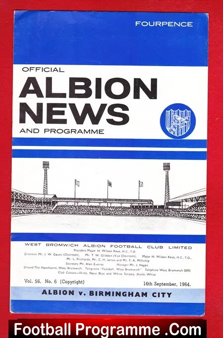 West Bromwich Albion v Birmingham City 1964