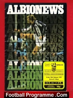 West Bromwich Albion v Birmingham City 1977