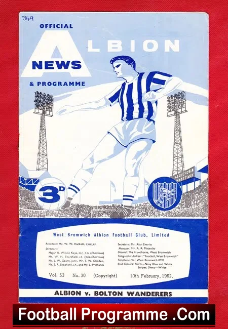 West Bromwich Albion v Bolton Wanderers 1962