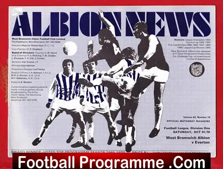 West Bromwich Albion v Everton 1970
