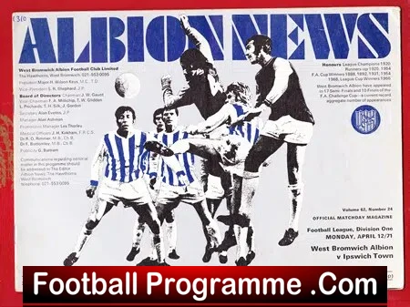 West Bromwich Albion v Ipswich Town 1971