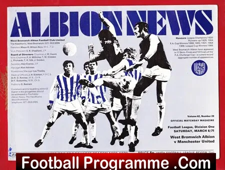 West Bromwich Albion v Manchester United 1971 – 6th