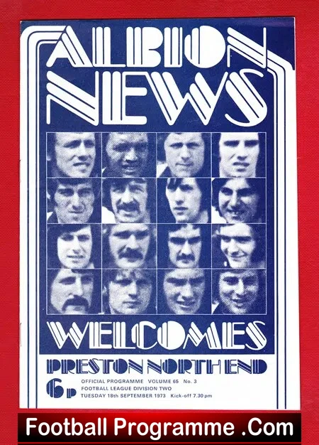 West Bromwich Albion v Preston 1973