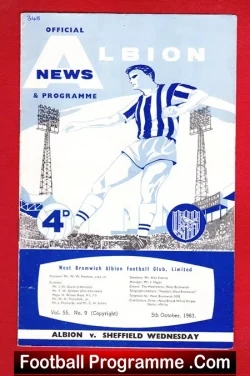 West Bromwich Albion v Sheffield Wednesday 1963 - football programme
