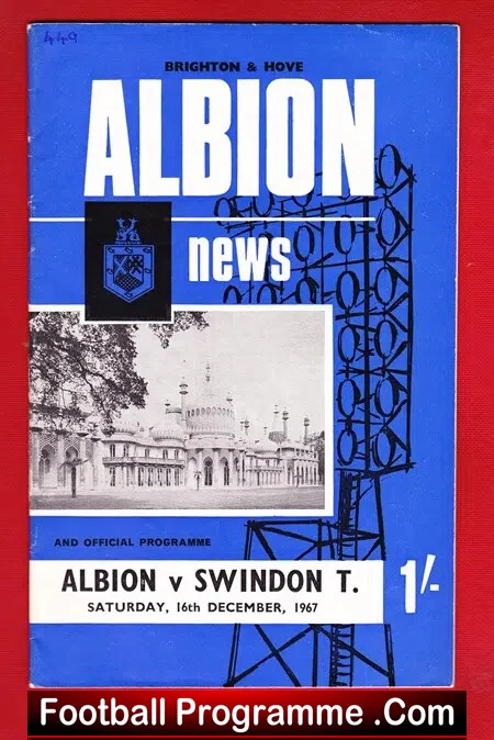 West Bromwich Albion v Swindon Town 1967