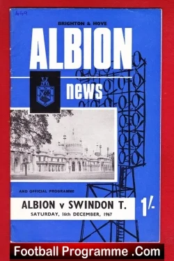West Bromwich Albion v Swindon Town 1967