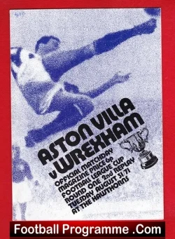 West Bromwich Albion v Wrexham 1971 - football programme