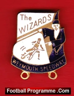 Weymouth Speedway Badge - The Wizards - 1960s - sports memorabilia