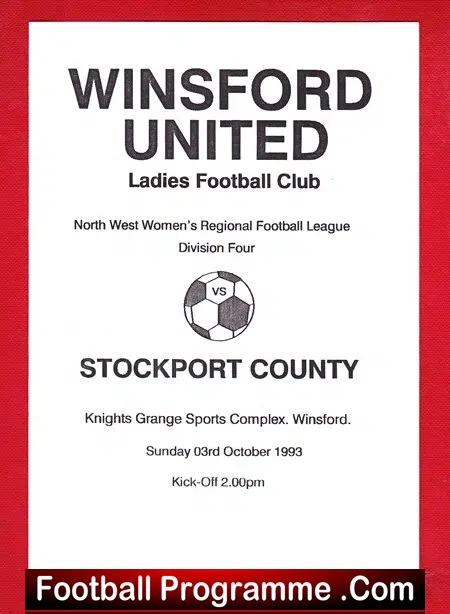 Winsford United Ladies v Stockport County 1993 – Womens