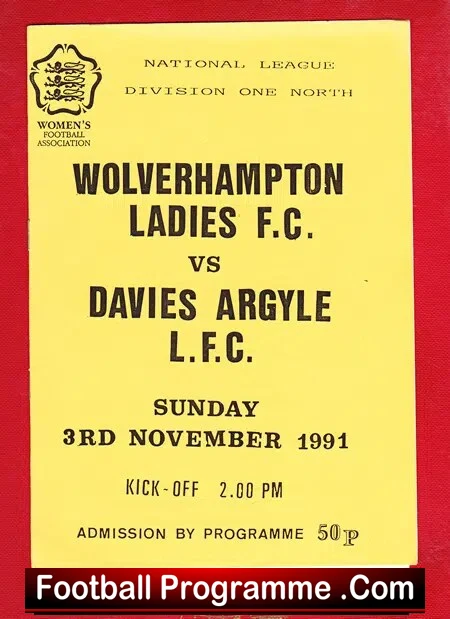 Wolves Wolverhampton Ladies v Davies Argyle 1991 – Womens Football
