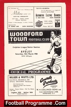 Woodford Town v Aveley 1958 – Delphian League