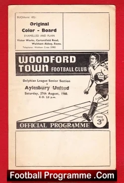 Woodford Town v Aylesbury United 1960 - football programme