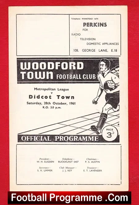 Woodford Town v Didcot Town 1961 – Metropolitan League