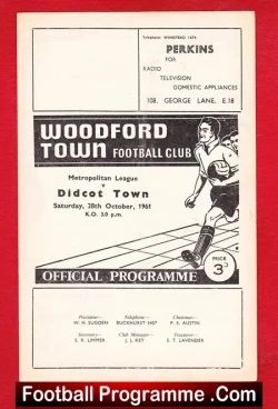Woodford Town v Didcot Town 1961 – Metropolitan League