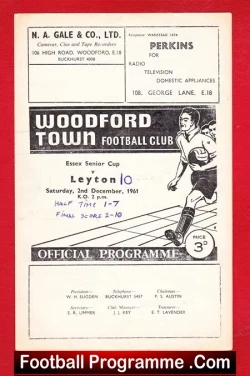Woodford Town v Leyton 1961 – Essex Senior Cup