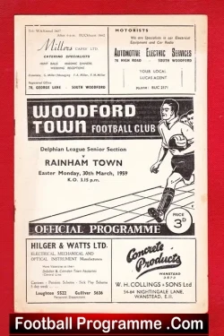 Woodford Town v Rainham Town 1959 – Delphian Senior Section
