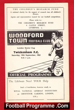 Woodford Town v Twickenham 1963 – London Senior Cup