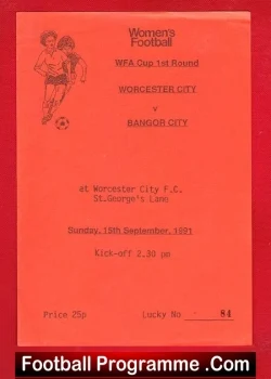 Worcester City Ladies v Bangor City 1991 – Women’s Football