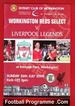 Workington Reds Select v Liverpool Legends 2009 - Jimmy Case - football programme