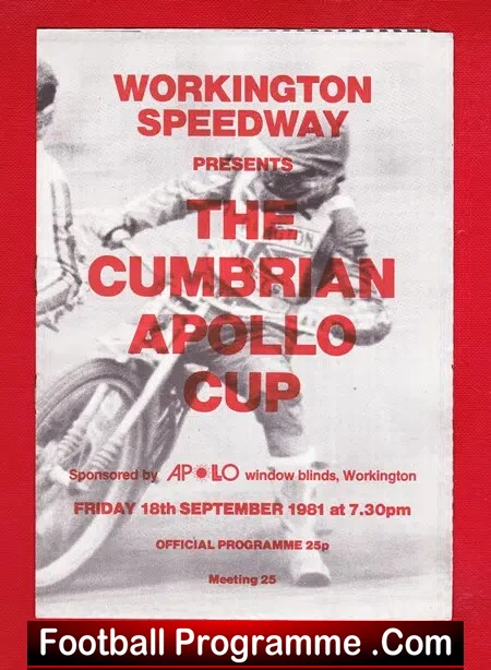 Workington Speedway – Cumbria Cup 1981