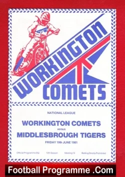 Workington Speedway v Middlesbrough 1981