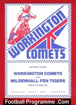 Workington Speedway v Mildenhall 1981