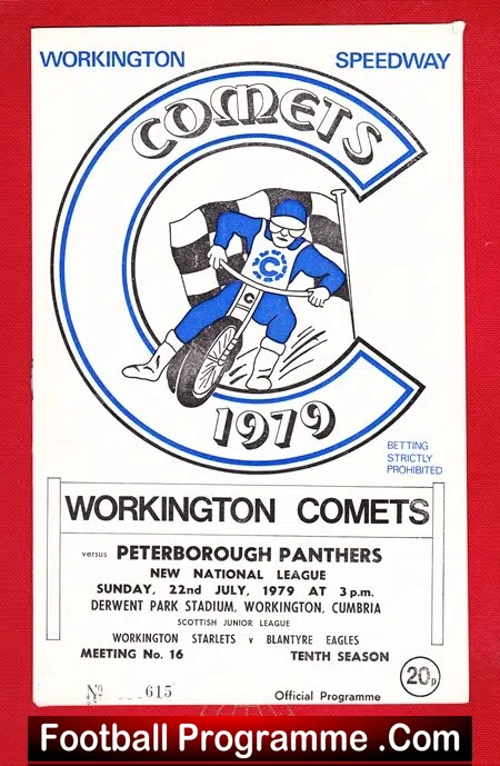Workington Speedway v Peterborough 1979