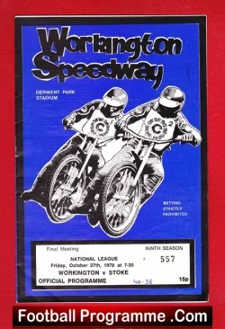 Workington Speedway v Stoke 1978