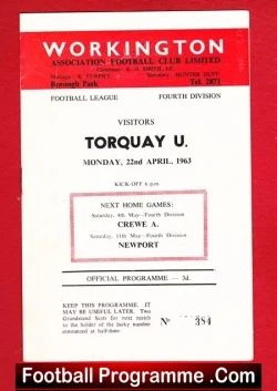 Workington v Torquay United 1963 - football programme