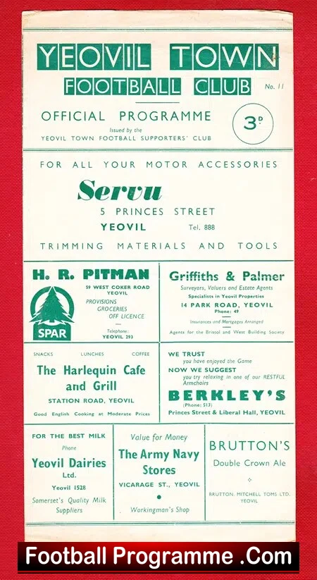 Yeovil Town v Cheltenham Town 1960