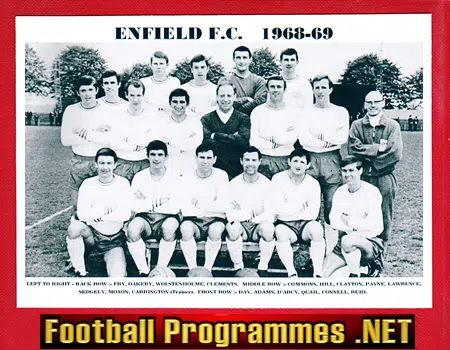 Enfield Football Club Team Picture 1968 - 1969