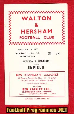 Walton Hersham v Enfield 1963 - Athenian League